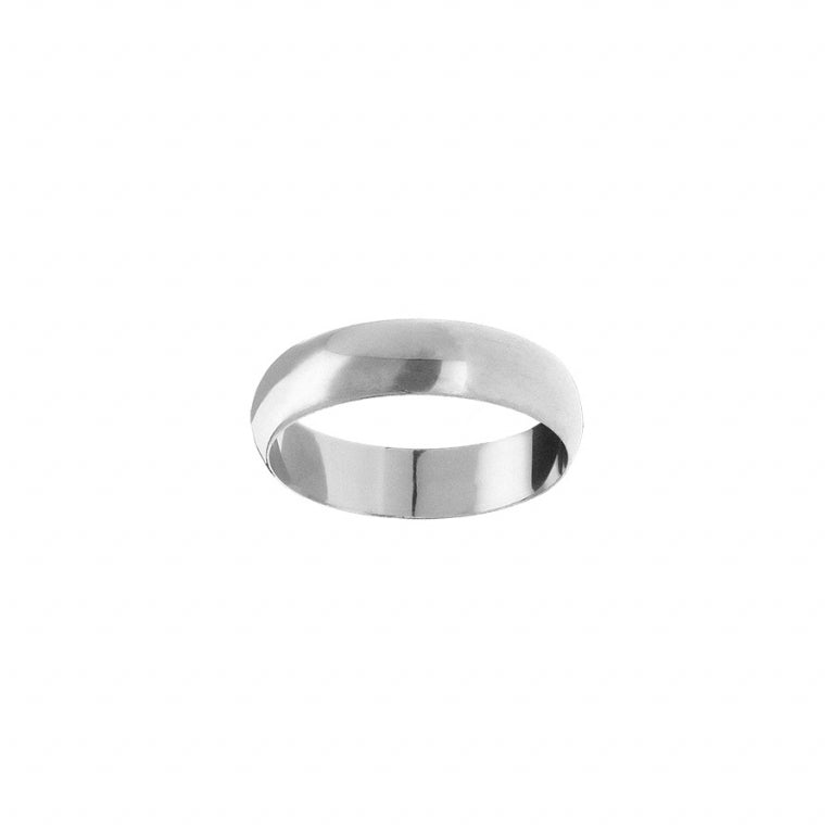 Alliance homme demi jonc argent rhodié 5mm gravée