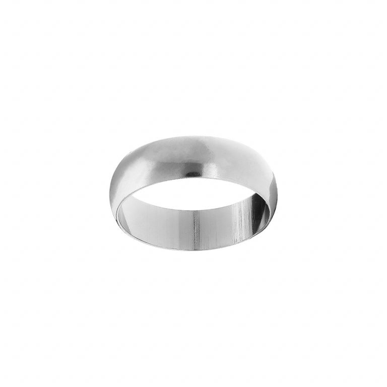 Alliance femme demi jonc argent rhodié 6mm gravure