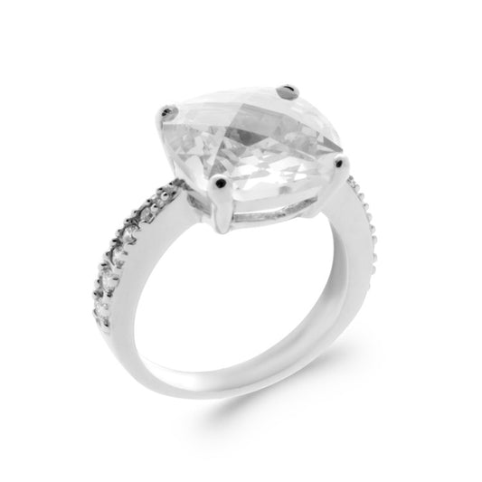 Bague Solitaire argent oxyde 12mm