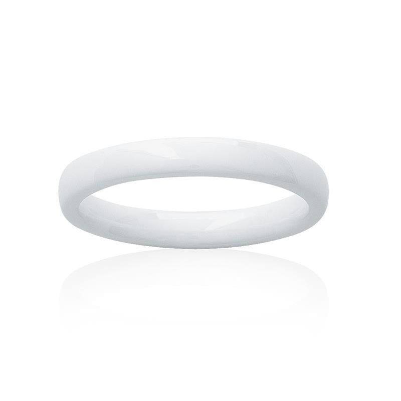 Bague céramique blanche lisse 3mm