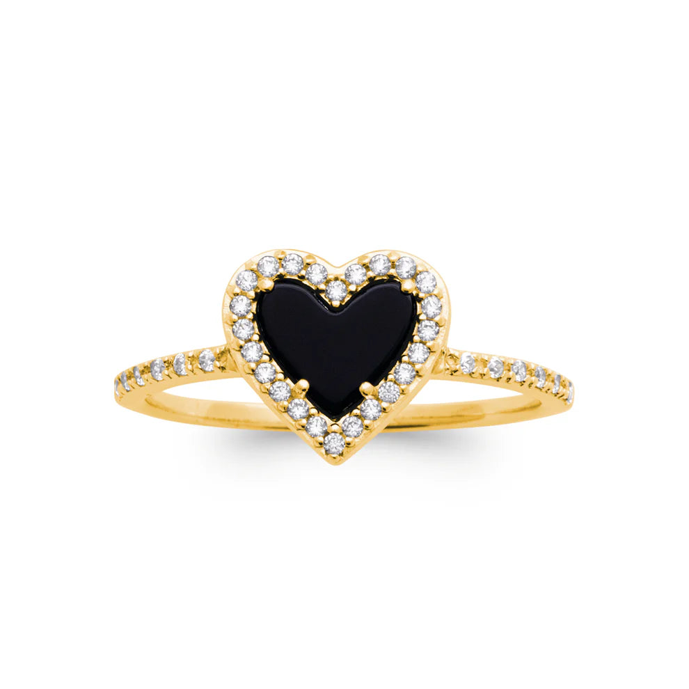 bague coeur noir