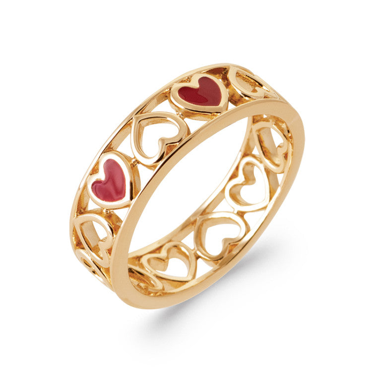 bague saint-valentin coeur rouge