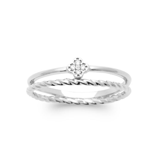 bague trefle argent