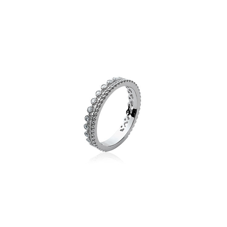 Bague 2 en 1 Argent 925 Rhodié et OZ