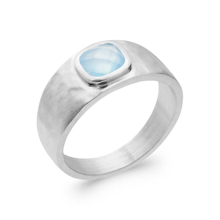 Bague agate bleue ciel