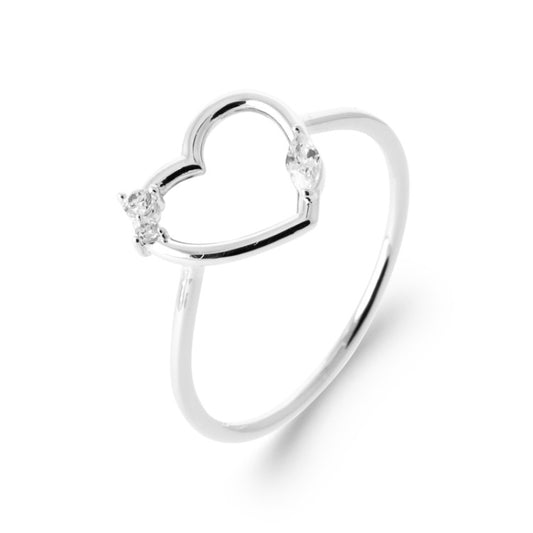 Bague Coeur vide fantaisie en argent