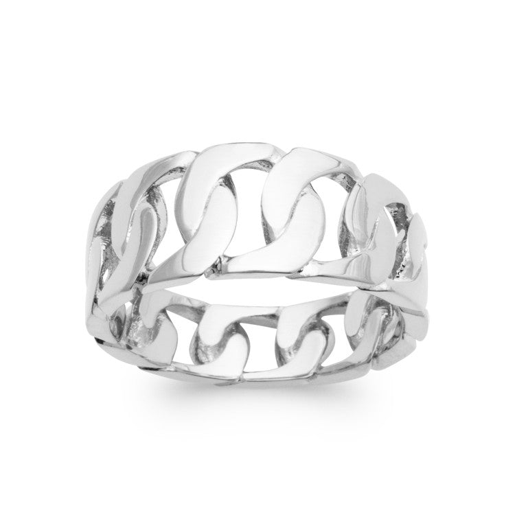 Bague maillons Argent 925 Rhodié