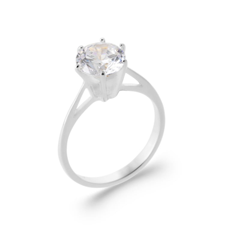 Bague Solitaire argent 925 et OZ 8mm