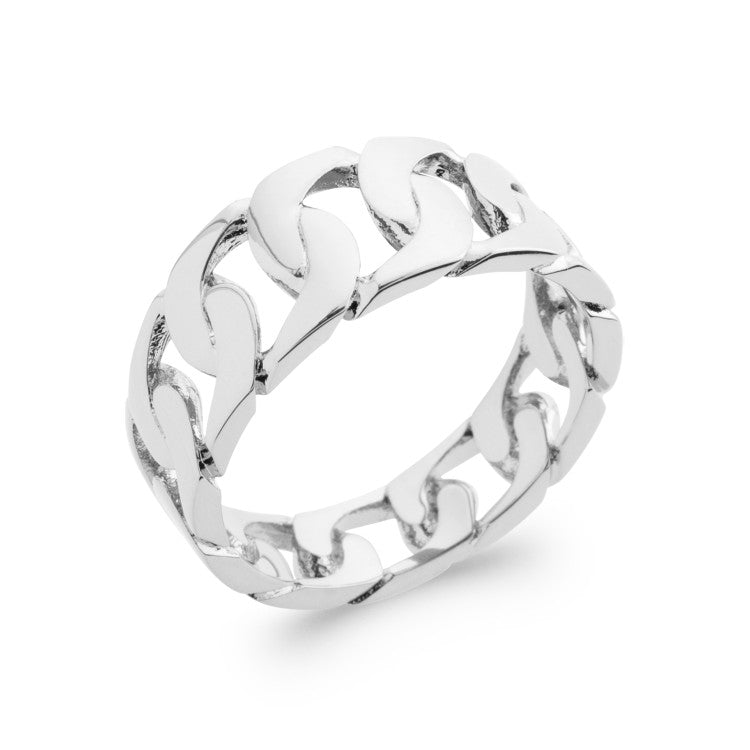 Bague maillons Argent 925 Rhodié