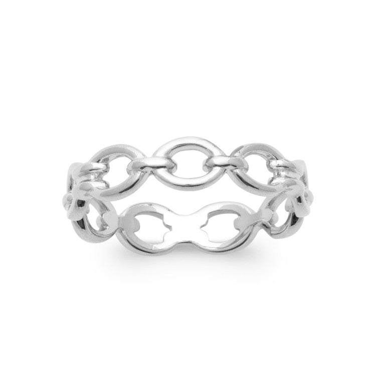 Bague style chaine ronde Argent 925 Rhodié