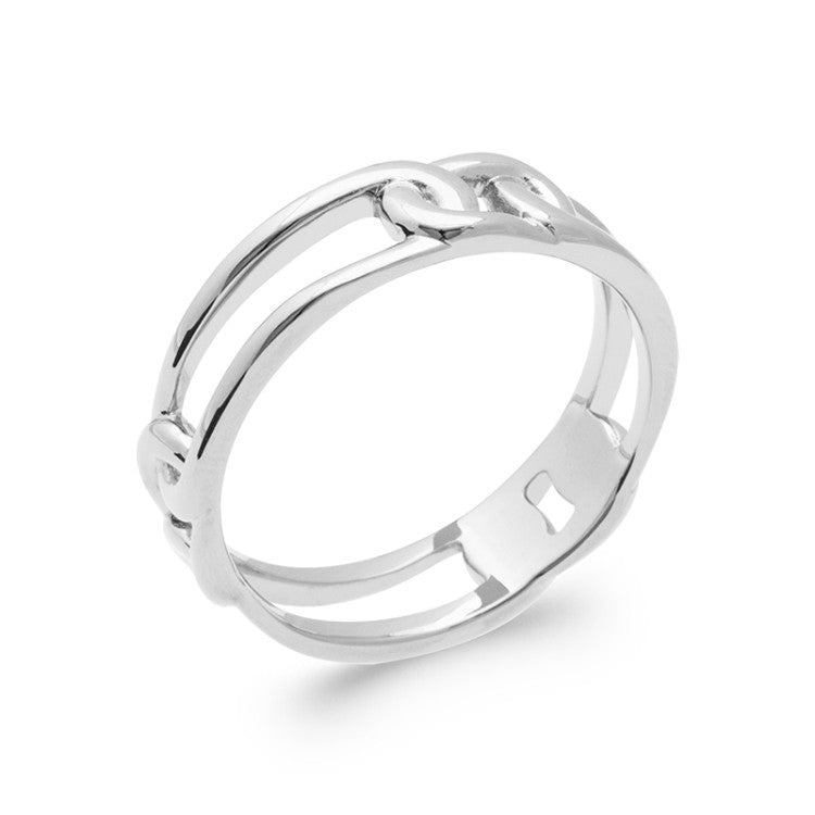 Bague style chaine Argent 925 Rhodié