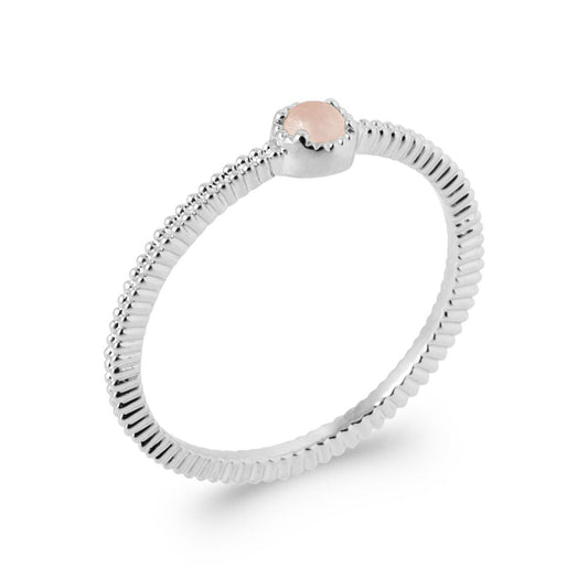 Bague argent 925 avec pierre semi-précieuse quartz rose