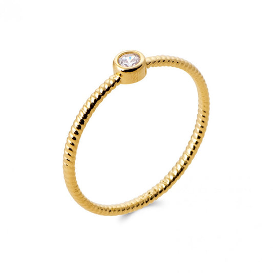 Bague fine avec solitaire rond