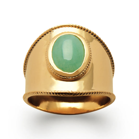 Bague large pierre aventurine