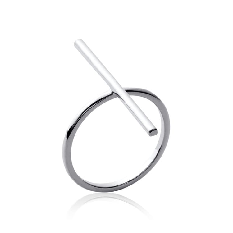 Bague minimaliste barre Argent 925 rhodié