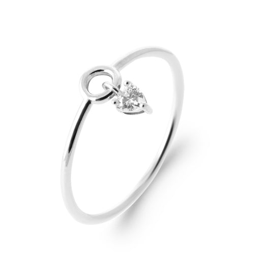 bague pampille coeur oz argent