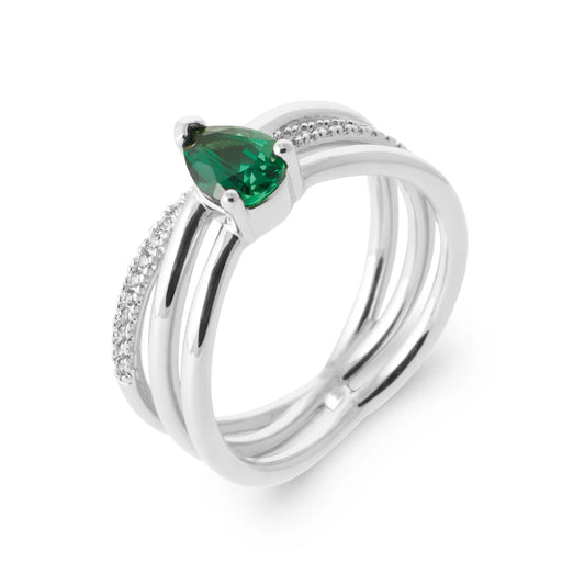 bague pierre goutte verte