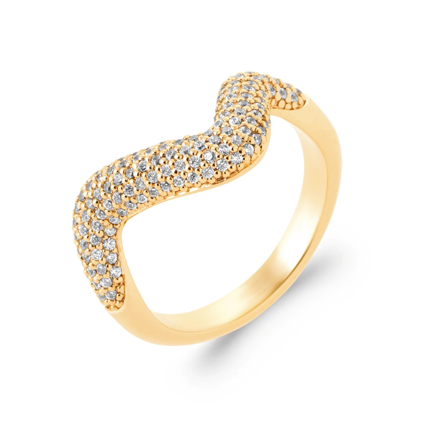 Bague vague sertie oxydes de zirconium