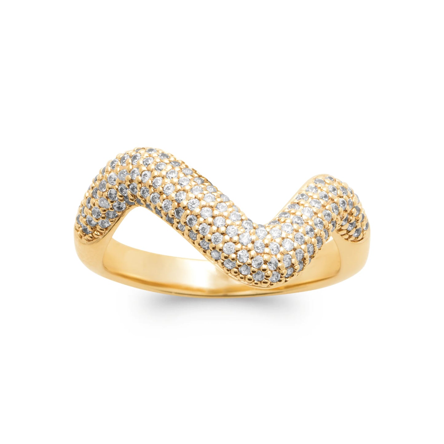 Bague vague sertie oxydes de zirconium