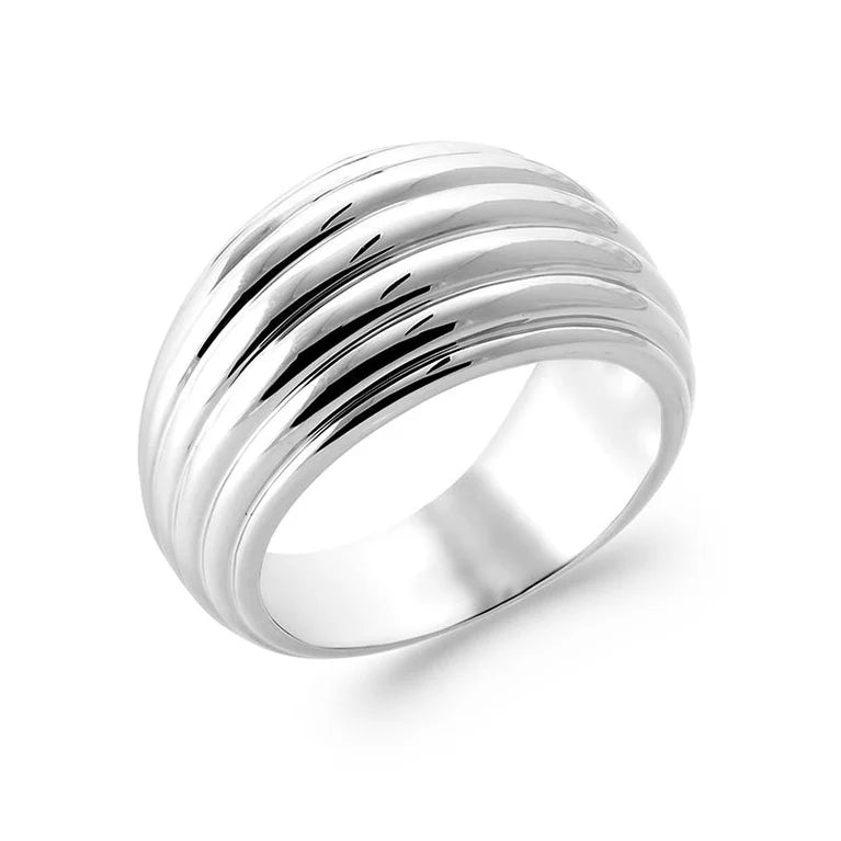 bague volume en argent rhodié