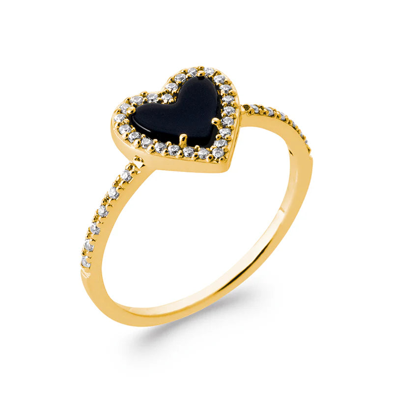 bague coeur noir