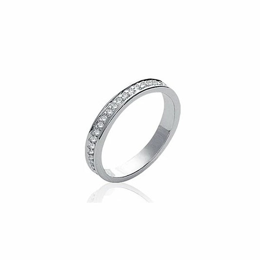 bague alliance femme contour zirconium argent rhodie