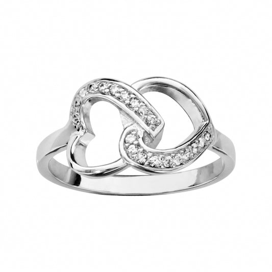 Bague coeur double argent et oz