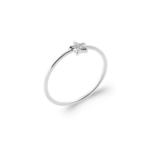 Bague fine étoile zirconium argent rhodié