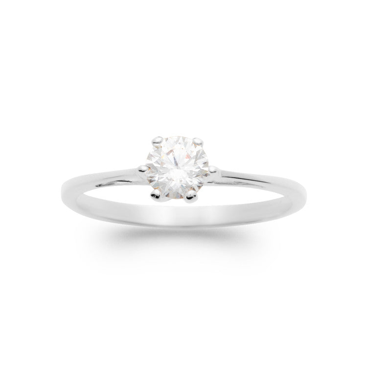 Bague Solitaire argent 925 et OZ 5mm