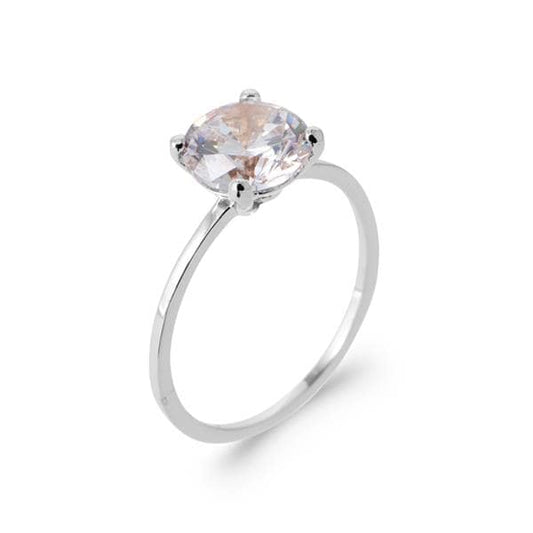 solitaire femme argent 8mm